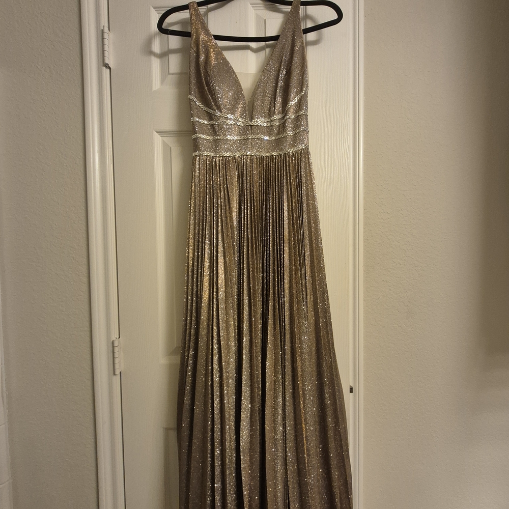 Gold Glitter Evening Gown